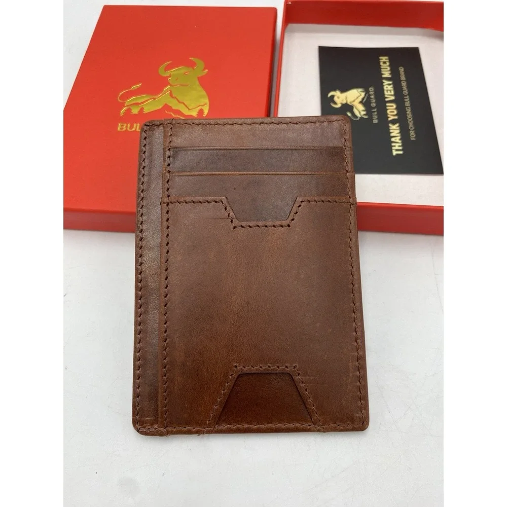 Bull Guard‎ Men's Leather Credit Card Holder Wallet RFID Blocking